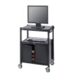 Safco Steel Adjustable AV Cart With Cabinet 8943BL (Black) ES3513