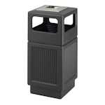 Safco Canmeleon Recessed Panel Side Opening with Urn Receptacle, 38 Gallon 9477BL (Black) ES3542