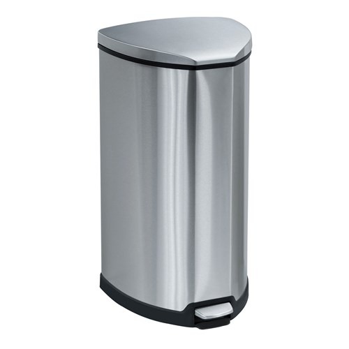 Safco Stainless Step-On 10 Gallon Receptacle - 9687SS