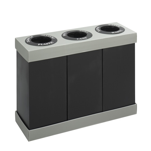 Safco At-Your-Disposal Recycling Center, Triple 9798BL (Black)