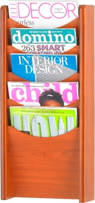 Safco 5-Pocket Wood Magazine Rack ES3736 4330CY