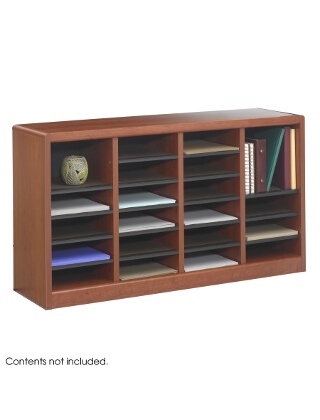 Safco E-Z Stor Wood Literature Organizer, 24 Compartments ES3809 9311CY