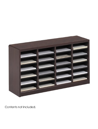 Safco E-Z Stor Wood Literature Organizer, 24 Compartments ES3811 9311MH