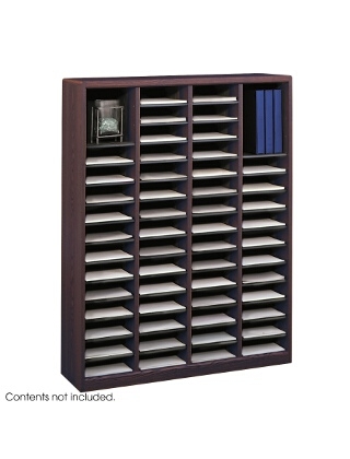 Safco E-Z Stor Wood Literature Organizer, 60 Compartments ES3819 9331MH