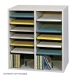 Safco Wood Adjustable Literature Organizer, 16 Compartment 9422GR (Gray) ES3838