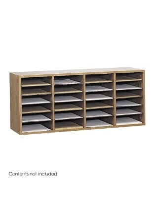 Safco Wood Adjustable Literature Organizer, 24 Compartment ES3841 9423MO