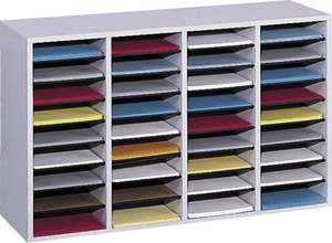 Safco Wood Adjustable Literature Organizer, 36 Compartment ES3842 9424GR