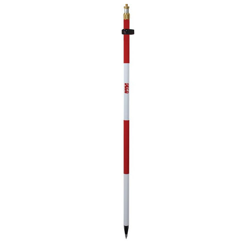  Seco 8.5 ft Compression Lock Adjustable Tip Telescopic Prism Pole - Red and White - 5600-10