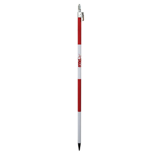  Seco 8.5 ft QLV Prism Pole with Fixed Tip - Red and White - 5813-10