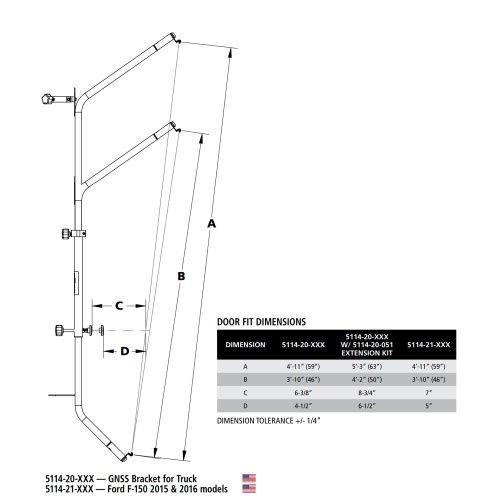 Photograph of Seco BRACKET, DOOR, GPS, F150 2015/2016 - (2 Colors Available)