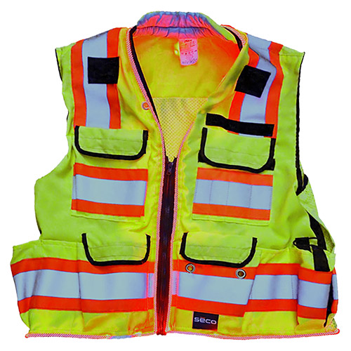 Seco 8265-LED-Series Safety Lighted Utility Vest - Fluorescent Yellow - (6 Sizes Available)