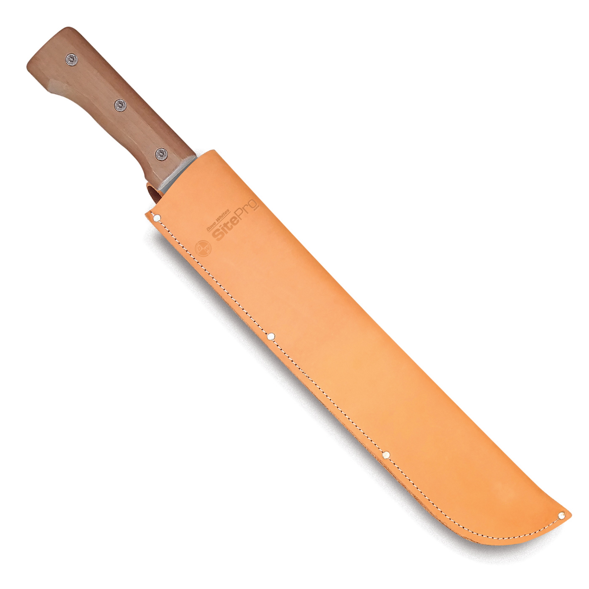 SitePro Heavy Duty Machete with Wood Handle with Leather Sheath - (4 Sizes  Available) - EngineerSupply