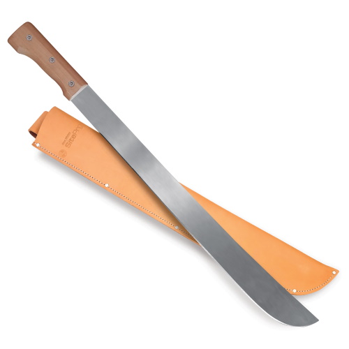 SitePro Heavy Duty Machete with Wood Handle with Leather Sheath - (4 Sizes Available)