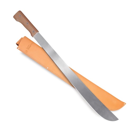 SitePro Heavy Duty Machete with Wood Handle with Leather Sheath - (4 Sizes Available)