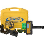 Spectra Precision Crossline (Combo) Laser Levels (w/ HR1220 Receiver & C20 Clamp, Wall Mount, Target, Hard Case), Green - LT52G-2 ET16818