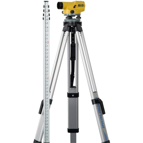 Spectra Precision 24X / Magnetic Damped Autolevel Package w/ Tenths Rod and Tripod - AL24M-1