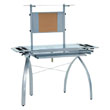 Studio Designs 10057 - Futura Tower Desk (Silver-Blue Glass) ES6255