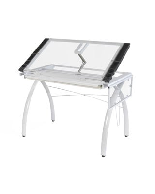 Studio Designs 10096 - Futura Craft Station with Folding Shelf (White - Clear)