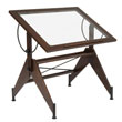 Studio Designs 13310 - Aries Glass Top Drafting Table (Dark Walnut - Black) ES6350