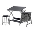 Studio Designs 13325 - Comet Center with Stool (Silver - Black) ES6356