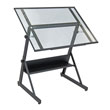 Studio Designs 13346 - Solano Adjustable Drafting Table (Charcoal - Clear Glass) ES6362