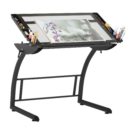 Studio Designs 10088-Charcoal/Clear Glass - 35 x 23.5 Triflex Drawing Table