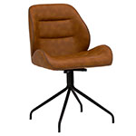 Studio Designs Devonport Swivel Home Office Accent Chair with Black Metal 4-Star Base and Copper Faux Leather - 52001 ET10724