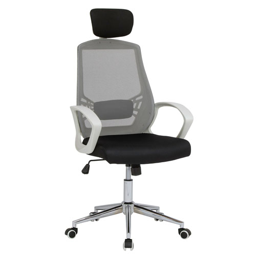  Studio Designs High Back Mesh Executive Chair With Headrest And Lumbar Support In White and Black - 10663