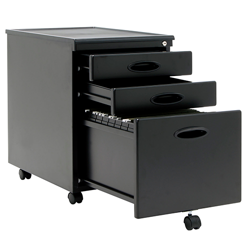 3 Available Black Metal Office Drawers 