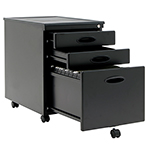Studio Designs 3 Drawer Metal Mobile File Cabinet With Locking Drawers - Black - 51100BOX ET11152