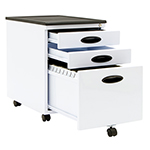 Studio Designs 3 Drawer Metal Mobile File Cabinet With Locking Drawers - White - 51103box ET11155