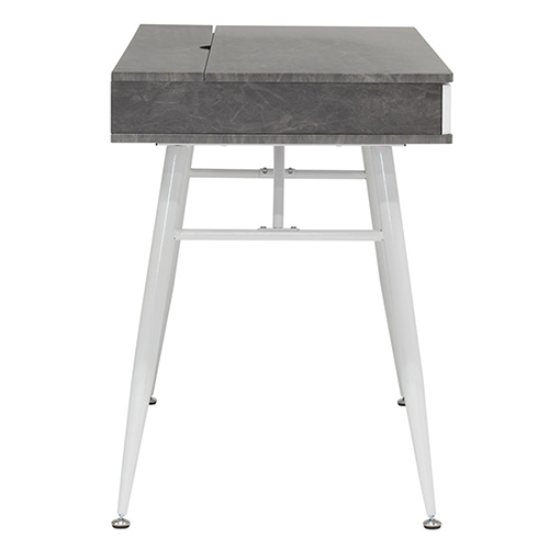 Photograph of  Studio Designs Alcove Modern Pocket Writing Desk With Large Split Drawer - White and Cement - 51252
