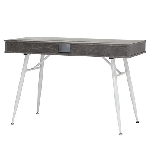 Photograph of  Studio Designs Alcove Modern Pocket Writing Desk With Large Split Drawer - White and Cement - 51252