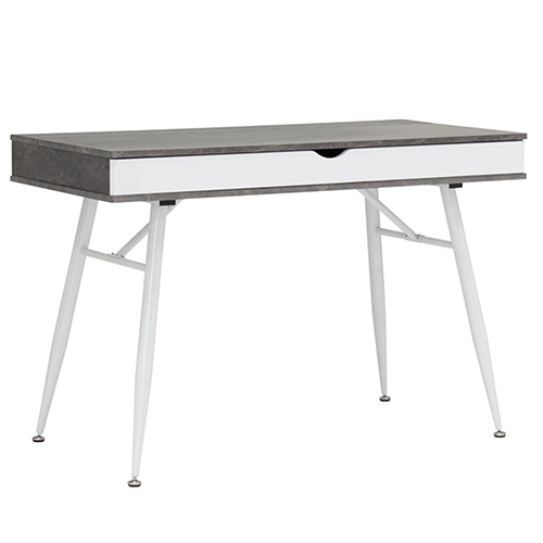 Photograph of  Studio Designs Alcove Modern Pocket Writing Desk With Large Split Drawer - White and Cement - 51252