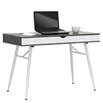 Studio Designs Alcove Modern Pocket Writing Desk With Large Split Drawer - White and Cement - 51252 ET11158