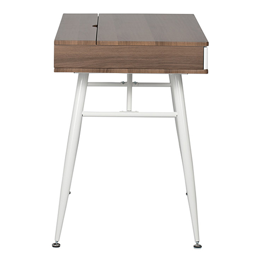 Photograph of Studio Designs Alcove Modern Pocket Writing Desk With Large Split Drawer - White and Chestnut - 51253
