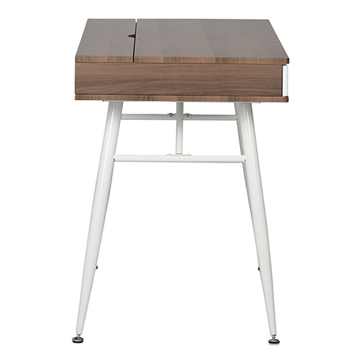 Photograph of Studio Designs Alcove Modern Pocket Writing Desk With Large Split Drawer - White and Chestnut - 51253

