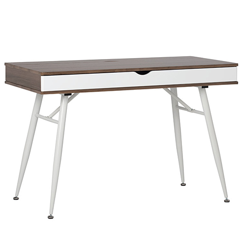 Photograph of Studio Designs Alcove Modern Pocket Writing Desk With Large Split Drawer - White and Chestnut - 51253
