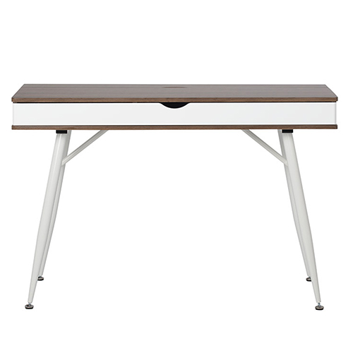 Photograph of Studio Designs Alcove Modern Pocket Writing Desk With Large Split Drawer - White and Chestnut - 51253
