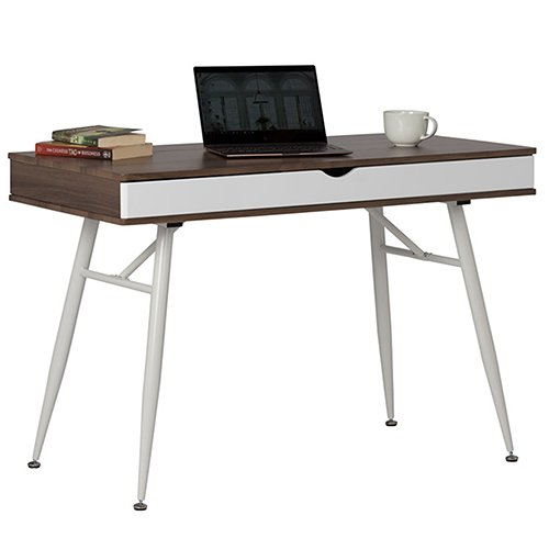  Studio Designs Alcove Modern Pocket Writing Desk With Large Split Drawer - White and Chestnut - 51253