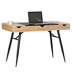 Studio Designs Nook Modern Pocket Office Desk With Multi Soft-Close Storage Compartments - Black and Ashwood - 51250 ET11160