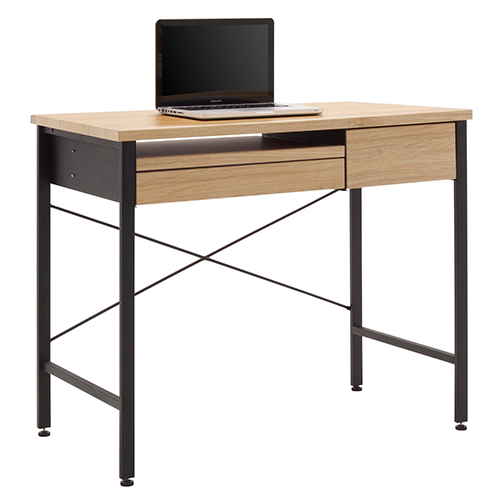 Photograph of Studio Designs Ashwood 35″ Wide Compact Computer Desk With Storage - Black Legs and Ashwood Top - 51241
