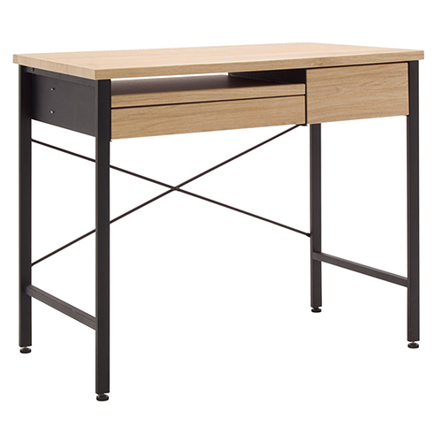 Photograph of Studio Designs Ashwood 35″ Wide Compact Computer Desk With Storage - Black Legs and Ashwood Top - 51241
