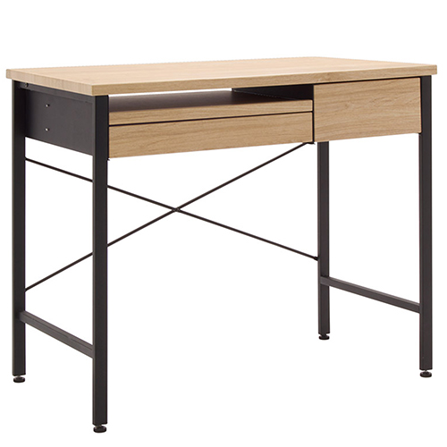 Studio Designs Ashwood 35″ Wide Compact Computer Desk With Storage - Black Legs and Ashwood Top - 51241