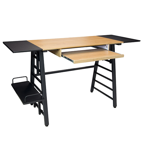  Studio Designs Ashwood Convertible Desk With Height Adjustable Shelves - Black Legs and Ashwood Top - 51240