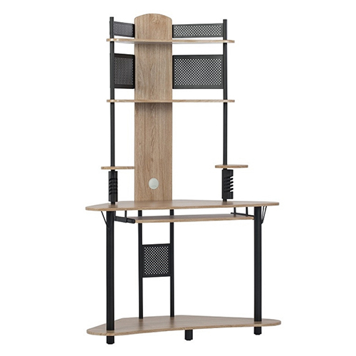 Studio Designs Arch Corner Computer Desk With Hutch Tower Black Graphite And Ashwood 50530 Engineersupply Studio Designs Arch Corner Computer, Corner Tower Computer Desk