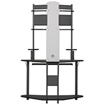Studio Designs Arch Corner Computer Desk With Hutch Tower - Pewter Grey and Black - 50540 ET11167