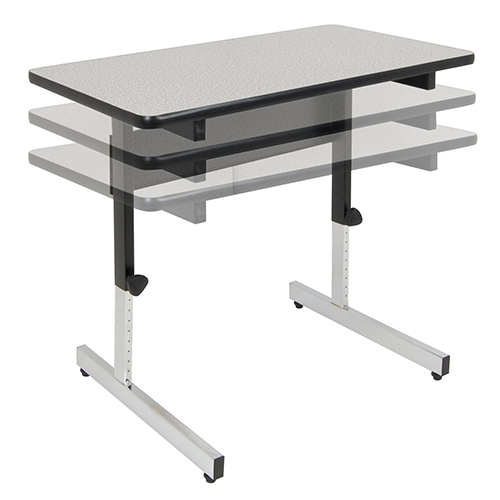 Photograph of Studio Designs Adapta Height Adjustable Utility Office Table - Black and Gray - 410381