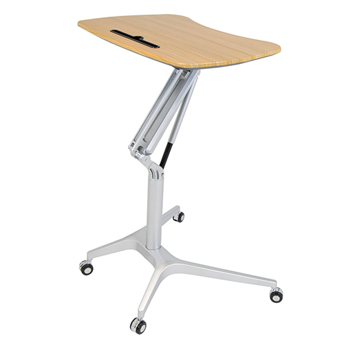 Photograph of Studio Designs Ridge Height Adjustable Cart - Silver Legs and Maple Top - 51235