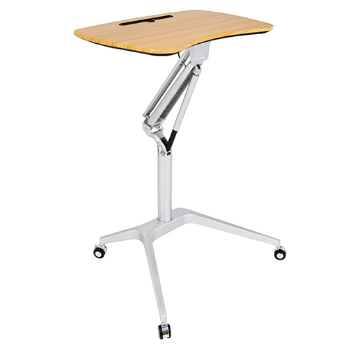 Photograph of Studio Designs Ridge Height Adjustable Cart - Silver Legs and Maple Top - 51235